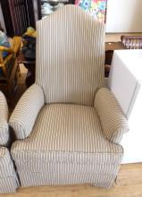 PAIR OF HIGH-BACK ARMCHAIRS