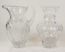 CRYSTAL PITCHER AND WATERFORD VASE