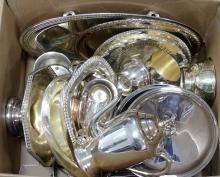 BOX LOT OF SILVER PLATE