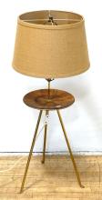 MCM BRASS AND WALNUT LAMP