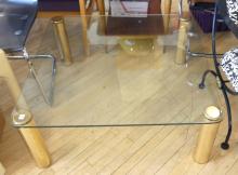 MCM GLASS TOP COFFEE TABLE