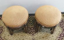 PAIR OF ANTIQUE ROSEWOOD STOOLS