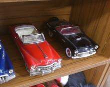 FIVE JAPANESE FRICTION TOY CARS