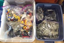 FOUR BINS OF LEGO