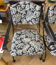 PAIR OF MCM WROUGHT IRON ARMCHAIRS