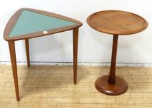 TWO TEAK SIDE TABLES