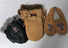 BEADED MITTS AND MOCCASINS