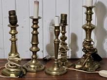 BRASS CANDLESTICK LAMPS