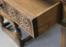 OAK LEATHER TOP DESK