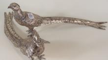 PAIR OF WEIDLICH BROTHERS SILVERPLATE PHEASANTS