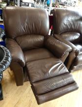PAIR OF LA-Z-BOY LEATHER RECLINERS