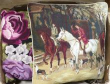 FIVE NEEDLEPOINT ACCENT PILLOWS