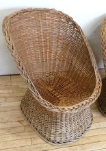 PAIR WICKER CHAIRS