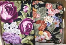 FIVE NEEDLEPOINT ACCENT PILLOWS