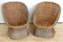 PAIR WICKER CHAIRS