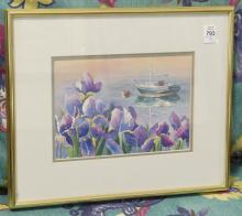 FRAMED WATERCOLOUR AND PRINT