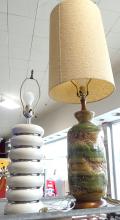 TWO MCM ART POTTERY TABLE LAMPS