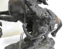 PAIR OF LARGE BRONZE MARLY HORSE SCULPTURES