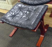 VINTAGE IKEA ARMCHAIR AND FOOTSTOOL
