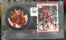 TABLE LIGHTER, CAMERA AND STEVE YZERMAN DISPLAY