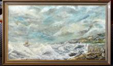 FRAMED "SEASCAPE" OIL PAINTING