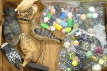 MARBLES, TOYS AND CARVINGS