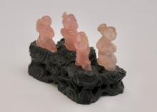 CHINESE ROSE QUARTZ FIGURE