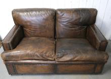 LEATHER SOFA AND CHAIR