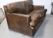 LEATHER SOFA AND CHAIR