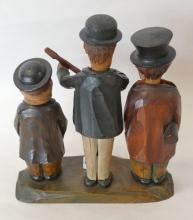 CARVED WOODEN FIGURAL BAR SET