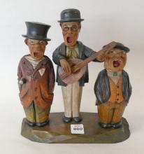 CARVED WOODEN FIGURAL BAR SET