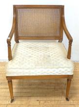 CANED BACK ARMCHAIR