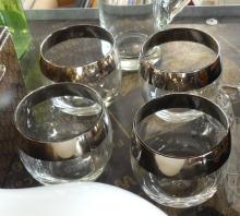 BEVERAGE SET, WINE CARAFE, WINE JUG AND GOBLETS