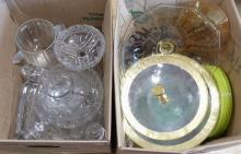 TWO BOXES OF GLASSWARE AND CRYSTAL