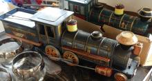 TWO VINTAGE JAPANESE TIN TRAIN TOYS