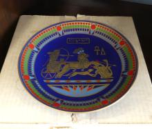 EGYPTIAN PLATES AND FIGURINE