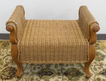 WICKER CHAIR & OTTOMAN