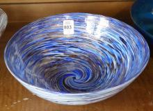 THREE MICHAEL EGAN STUDIO GLASS BOWLS