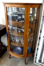 BOW-FRONT DISPLAY CABINET