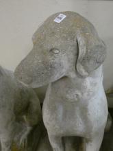 PAIR OF CEMENT "DOG" LAWN ORNAMENTS