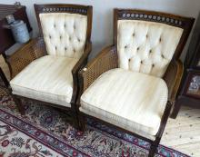 PAIR OF FRUITWOOD ARMCHAIRS