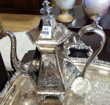 19TH CENTURY SILVER PLATE TEA AND COFFEE SERVICE