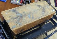 ANTIQUE WAGON AND PAIL BENCH