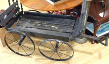 ANTIQUE WAGON AND PAIL BENCH