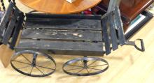 ANTIQUE WAGON AND PAIL BENCH