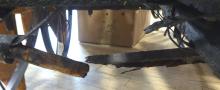 ANTIQUE WAGON AND PAIL BENCH