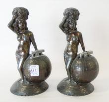 PAIR OF ART DECO TABLE LIGHTERS