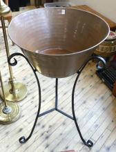 COPPER PLANTER ON STAND
