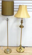 TWO BRASS FLOOR LAMPS
