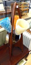 PAIR OF UNIQUE TEAK TABLE LAMPS